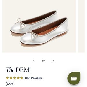 Margaux Demi Silver Ballet Flats - Size 37.5M